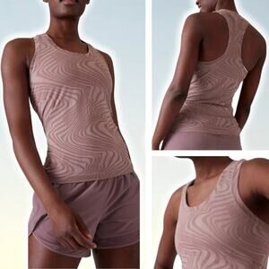 NWT ATHLETA Momentum Sleeveless Tank Sz XXS Marble Mauve Pink